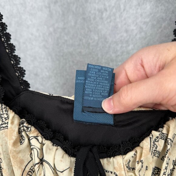 Harry Potter Marauders Map Dress Size S Black Cream Corset Sweetheart Milkmaid - Picture 11 of 15